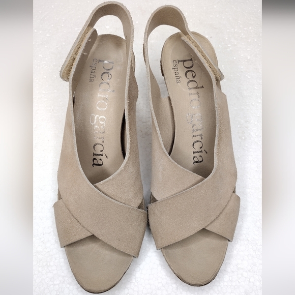 Pedro Garcia Libby Women's Suede Leather Mid-Heel Crisscross Heels Sz 6 - Picture 9 of 14